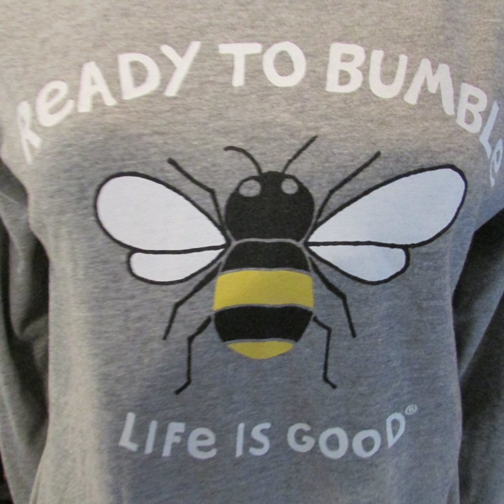 Life Is Good, Long Sleeve T-Shirt with "Ready to Bumble" on Front - Size Med - Picture 2 of 5